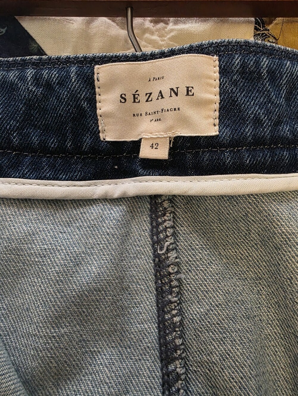 Sezane Alexane Skirt Denim Patchwork - Size 10 - Picture 4 of 4